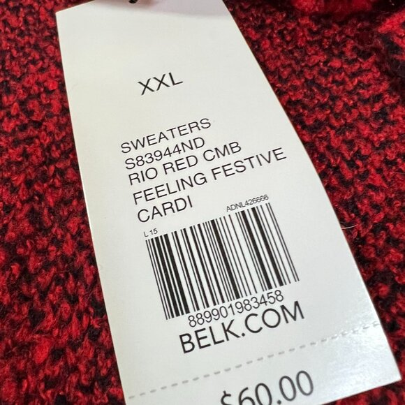 New Directions open Cape red and black with pockets size XXL NWT - Picture 4 of 5